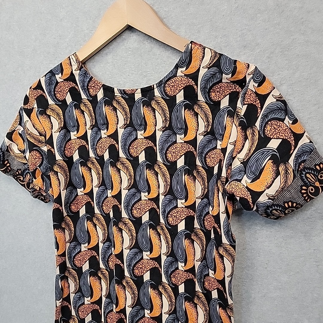 Indian Cotton Ethnic Floral Top Tunic Ss Women Xs Boho Hippie Vintage Look Reeva — image 6 of 8